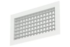 Doppeltes verstellbares Wandgitter aus Aluminium - mit Reibungsfedern - 200x100 mm - RAL 9016