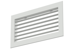 Einfach verstellbares Wandgitter aus Aluminium - mit Reibungsfedern - 200x100 mm - RAL 9016