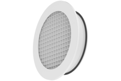 Rundes Wandgitter aus Aluminium mit festem Gitter - 250 mm - RAL 9003