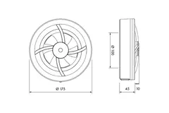 Solara Badventilator mit Wärmemotor - 100 mm Durchmesser - mattschwarz