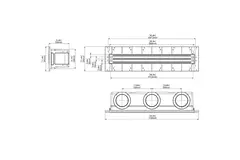 Ergovent rahmenloses Raster 1000 mm mit Anschlussdurchmesser 150 mm - Klimatisierung - 3 Schlitze