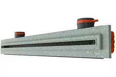 Ergovent verputzbarer rahmenloser Schlitzdurchlass 1000 mm mit Anschlussdurchmesser 75 mm - Standard