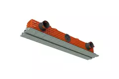 Ergovent verputzbarer rahmenloser Schlitzdurchlass 1050 mm mit Anschlussdurchmesser 75 mm - Modular - 1 Schlitz