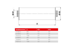 Spiro-SAFE Premium-Schalldämpfer Durchmesser 125 mm - Länge 900 mm (100 mm Isolierung)