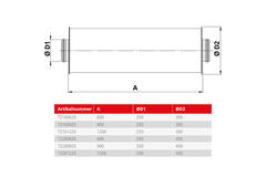 Spiro-SAFE-Schalldämpfer Durchmesser 250 mm - Länge 900 mm (50 mm Isolierung)