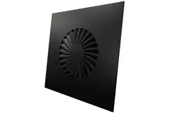 Dralldurchlass mit feststehenden Lamellen 600mm quadratisch - SWS 600 RAL 9005 30% Glanz