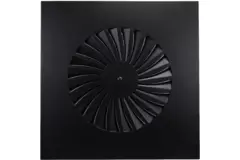 Dralldurchlass mit feststehenden Lamellen 600mm quadratisch - SWS 600 RAL 9005 30% Glanz