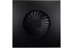 Dralldurchlass mit feststehenden Lamellen 600mm quadratisch - SWS 600 RAL 9005 30% Glanz