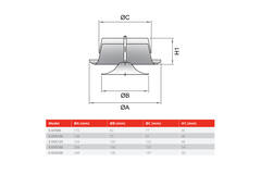 Lüftungsauslassventil Metall 200mm mit Federklemmen - DVS-C200 - RAL 9005 30% glänzend