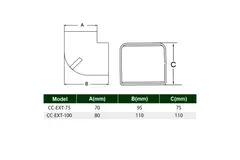 ClimaConnect Außenbogen für Montageschacht 75 mm - RAL 9010