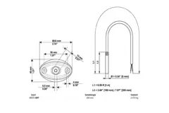 Belimo Kabeltemperaturfühler PT1000 200x6 mm - 2 Meter mit Montageflansch - 01CT-1BPF