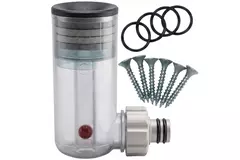 Wasserloser, versenkter Siphon für den Kondensatabfluss.