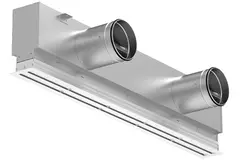 Aluminium-Lüftungsgitter mit 1 verstellbarem Lamellenblatt – 1250 mm – RAL 9016 + isolierter Luftverteilerkasten mit Luftmengenregelklappe
