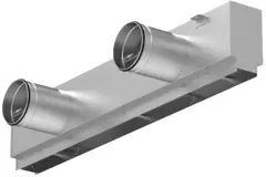 Isolierter Raum mit Luftstromregelklappe für lineares Aluminiumgitter mit 4 Lamellenmustern - 1250 mm