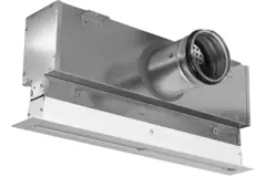 Aluminium-Rastergitter mit 1 verstellbarem Lamellenblatt – 500 mm – RAL 9016 + isolierter Luftverteilerkasten mit Luftmengenregelklappe