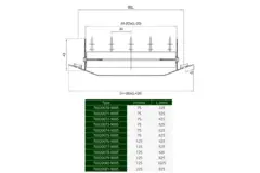 ClimaConnect-Kanalgitter, doppelt verstellbar, 525 × 75 mm, für Rohre von 160 bis 400 mm – RAL 9005