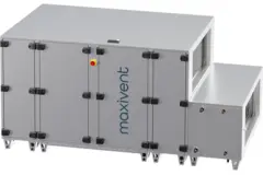 Maxivent WTW-Lüftungsgeräte mit Gegenstromwärmetauscher, 4200 m³/h, mit Warmwasser- und Kaltwasserregister, horizontal links – PHE 4200 H WKJL T 01