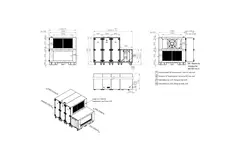 Maxivent WTW-Lüftungsgeräte mit Wärmerad, 12600 m³/h, mit Warmwasser- und Kaltwasserregister, horizontal links – RHE 12600 H WKJL T 01