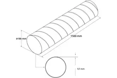 Wickelfalzrohr Ø 180 mm rund galvanisiert (1,5 M)