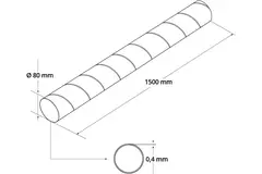 Wickelfalzrohr Ø 80 mm rund galvanisiert (1,5 M)