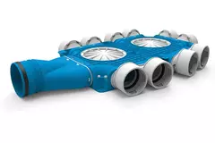 Uniflexplus zusammengesetzter Verteiler 10x Ø90mm mit horizontaler Tülle Ø125mm