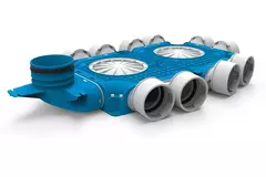 Uniflexplus zusammengesetzter Verteiler 10x Ø90mm mit vertikaler Tülle Ø125mm