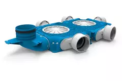 Uniflexplus zusammengesetzter Verteiler 5x Ø90mm mit vertikaler Tülle Ø125mm