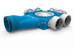Uniflexplus zusammengesetzter Verteiler 6x Ø90mm mit horizontaler Tülle Ø125mm