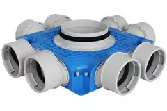 UniflexPlus Subverteilerbox 8x Ø90 mm mit Tülle Ø125 mm