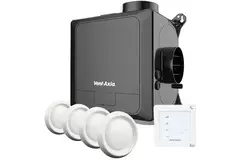 Vent-Axia Multihome AEC advance Paket 368 m³/h Bluetooth + CO2-Sensor + Feuchtigkeitssensor + RFT Steuerbatterie + 4 Ventile - Eurostecker