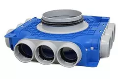 Vent-Axia Uniflexplus Unterverteiler mit seitlichem Anschluss 12 x Ø69mm mit Ø125mm Tülle