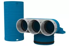 Vent-Axia Uniflex Plus Ventilkollektor Ø 69mm mit Tülle Ø 125 mm 90° (lang)