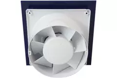 Air Roxy Badlüfter mit Anschlussdurchmesser 100 mm mit Timer und Feuchtigkeitssensor - Front aus blauem Kunststoff