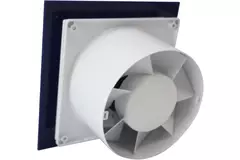 Air Roxy Badlüfter mit Anschlussdurchmesser 100 mm mit Timer und Feuchtigkeitssensor - Front aus blauem Kunststoff