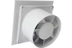 Badlüfter  Ø 100 mm - Front aus glänzend weißem Kunststoff