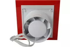 Air Roxy Badlüfter mit Anschlussdurchmesser 100 mm mit Zugschnur und Stecker - Kunststofffront rot