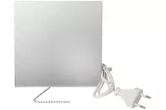 Badlüfter Ø 100 mm mit Zugschnur und Stecker - Glasfront satiniert silber