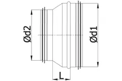 Reduzierstück Ø 180mm - Ø 160mm für Wickelfalzrohre