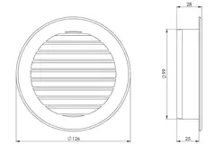 Lamellengitter Kunststoff  Ø100 mm beige - VR100Y