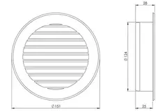 Lamellengitter Kunststoff Weiß rund Ø125mm VR125