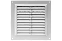 Lüftungsgitter rechteckig mit Grill 150x150 mm weiß - VR1550