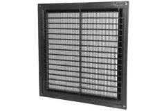 Lüftungsgitter Kunststoff (rechteckig mit Grill) 250x250 Schwarz - VR2525M