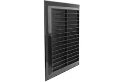 Lüftungsgitter Kunststoff (rechteckig mit Grill) 250x250 Schwarz - VR2525M