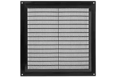 Lüftungsgitter Kunststoff (rechteckig mit Grill) 250x250 Schwarz - VR2525M
