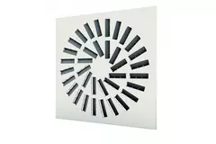 Dralldurchlass 600x600 quadratisch mit 36 verstellbaren Leitschaufln - Mischfarbe RAL 9010