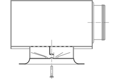 Dralldurchlass mit Diffusorring mit zentrale Schraubbefestigung 160 mm mit Seitenanschluss nicht isolierter Anschlusskasten 125 mm - Mischfarbe RAL 9016