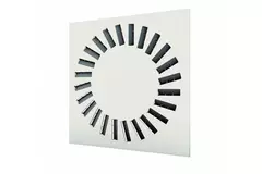 Dralldurchlass 600x600 quadratisch mit 24 verstellbaren Leitschaufeln - Mischfarbe RAL 9010