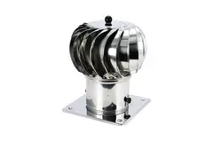 Windbetriebener Dachventilator Edelstahl mit Haube inkl. Dachplatte - 65m³/h