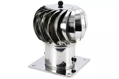 Windbetriebener Dachventilator Edelstahl mit Haube inkl. Dachplatte - 115m³/h