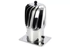 Windbetriebener Dachventilator mit Haube 150 mm Edelstahl inklusive Dachplatte - 325m3/h
